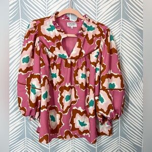 Crosby by Mollie Burch pink and rust blouse
